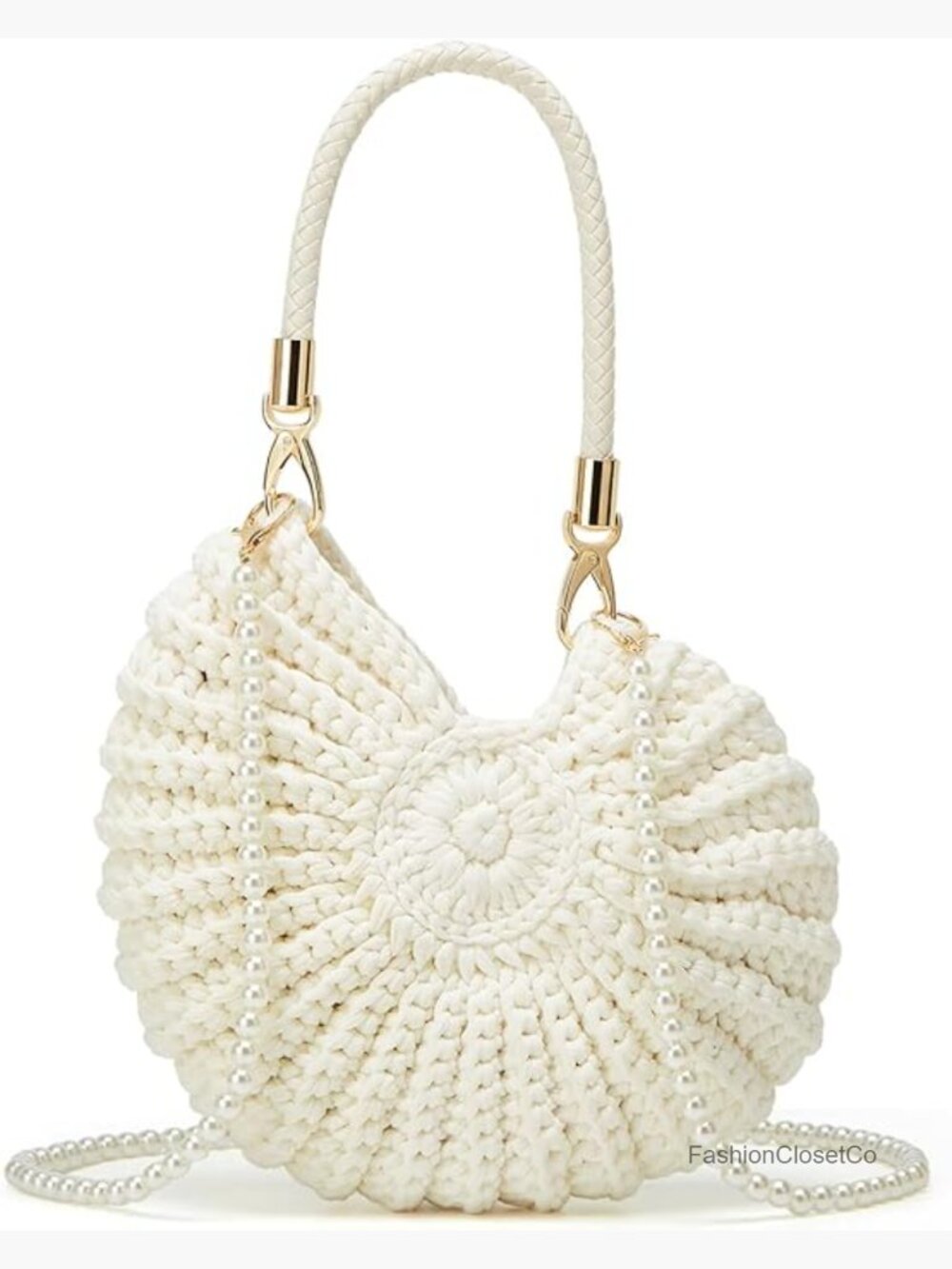 Bohemia Crochet Handwoven Seashell Bag Beach Boho Evening Clutch Shoulder
